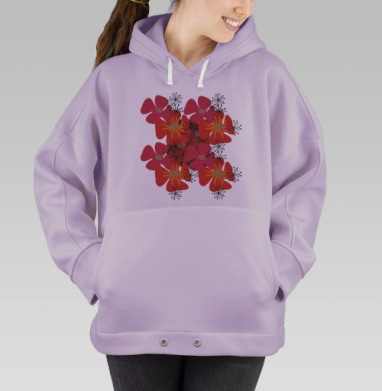Красные маки, Hoodie Oversize Fiolet