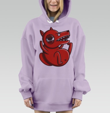 Красный волк, Hoodie Mjhigh Dig Mel, Fiolet, утепленная
