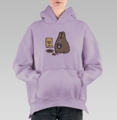 Кролик воришка, Hoodie Oversize Fiolet, утепленная
