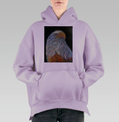 Крылатый хищник, Hoodie Oversize Fiolet, утепленная