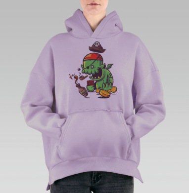 Ктулху, Hoodie Oversize Fiolet, утепленная