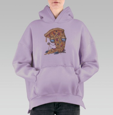 Кусочек пиццы, Hoodie Oversize Fiolet, утепленная