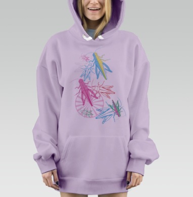 Кузнечики и хаос, Hoodie Mjhigh Dig Mel, Fiolet, утепленная