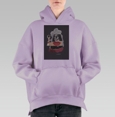 LADY GAGA / ЛЕДИ ГАГА, Hoodie Oversize Fiolet, утепленная