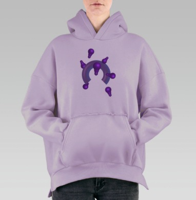 Лампочки, Hoodie Oversize Fiolet, утепленная