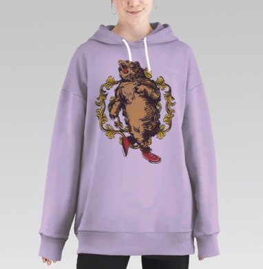 Лапти разбить об пол, Hoodie Long Oversize Fiolet