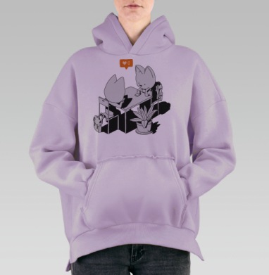Лайк, Hoodie Oversize Fiolet, утепленная
