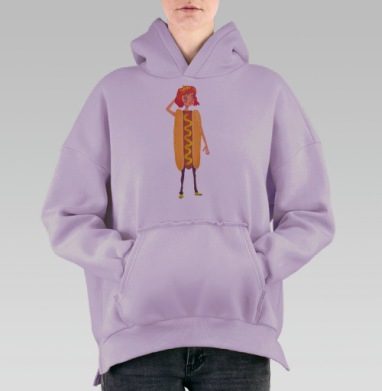Леди хот-дог, Hoodie Oversize Fiolet, утепленная