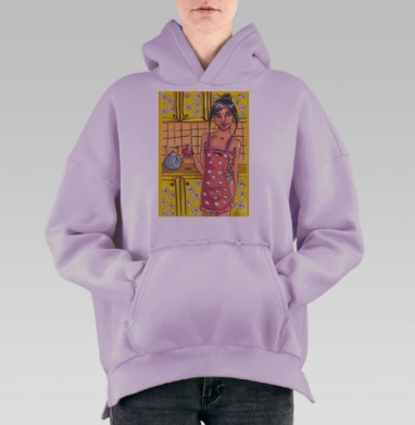 Лёгкий завтрак, Hoodie Oversize Fiolet, утепленная
