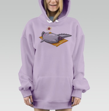 Лежу я, на пляжу я., Hoodie Mjhigh Dig Mel, Fiolet, утепленная
