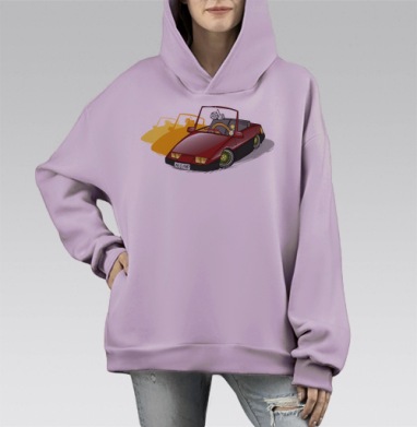 ЛеоЛоу, Hoodie Mono Fiolet, оверсайз, утепленная