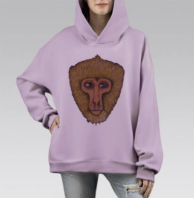 Лесула, Hoodie Mono Fiolet, оверсайз, утепленная