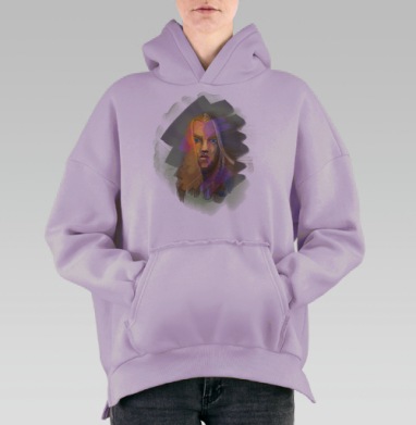 Летнее ветренное настроение, Hoodie Oversize Fiolet, утепленная