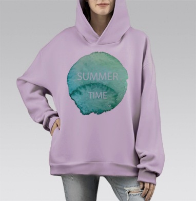 Летняя свежесть, Hoodie Mono Fiolet, оверсайз, утепленная