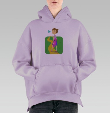 Лето, Hoodie Oversize Fiolet, утепленная