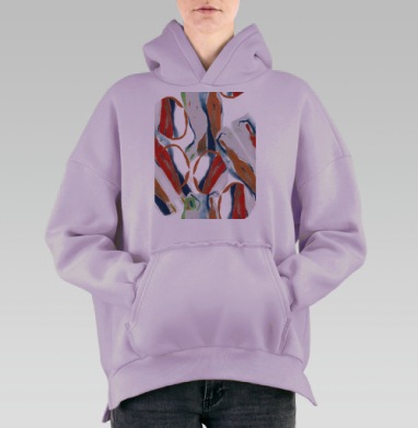 Лэйдиз, Hoodie Oversize Fiolet, утепленная
