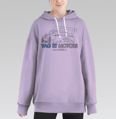 Линейный контур спортивного авто с аэродинамикой, Hoodie Long Oversize Fiolet