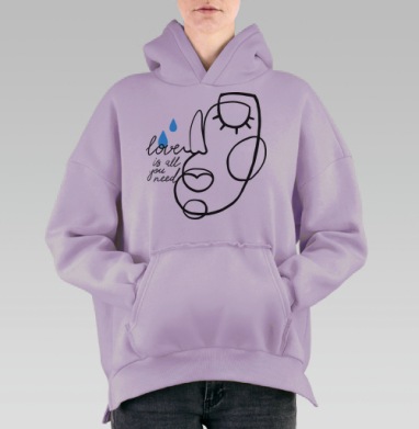 Линия любви, Hoodie Oversize Fiolet, утепленная