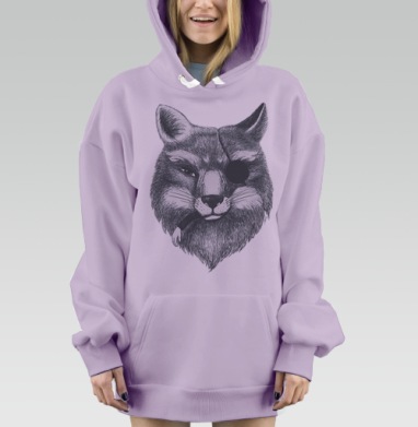 Лис бандит, Hoodie Mjhigh Dig Mel, Fiolet, утепленная