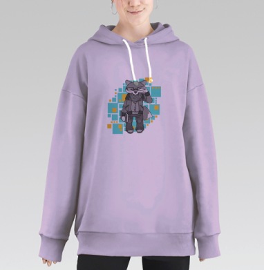 лис в очечках, Hoodie Long Oversize Fiolet
