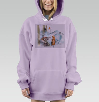 Лиса и дятел, Hoodie Mjhigh Dig Mel, Fiolet, утепленная