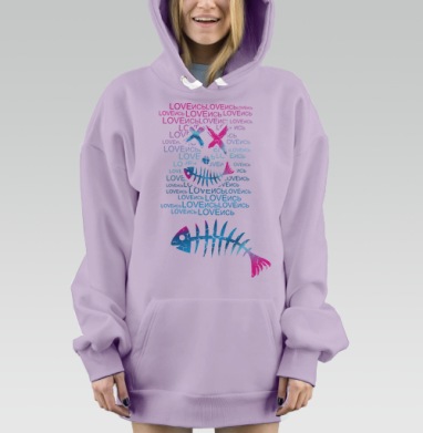 Ловись Рыба, Hoodie Mjhigh Dig Mel, Fiolet, утепленная