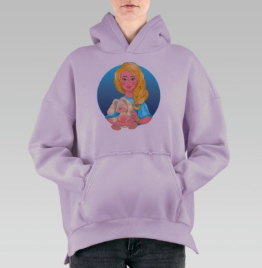 Любимая игрушка, Hoodie Oversize Fiolet, утепленная