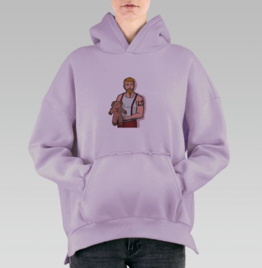 Любитель мишек, Hoodie Oversize Fiolet, утепленная