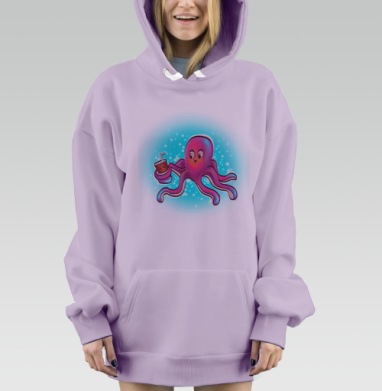 Люблю колу, Hoodie Mjhigh Dig Mel, Fiolet, утепленная