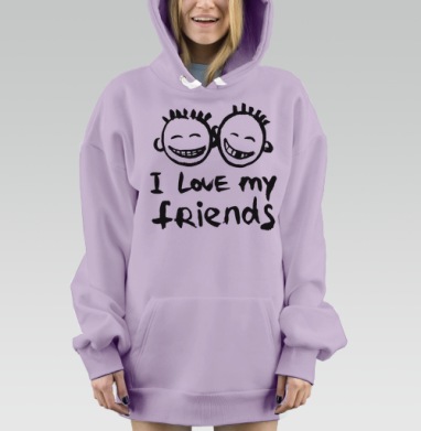 Люблю своих друзей, Hoodie Mjhigh Dig Mel, Fiolet, утепленная
