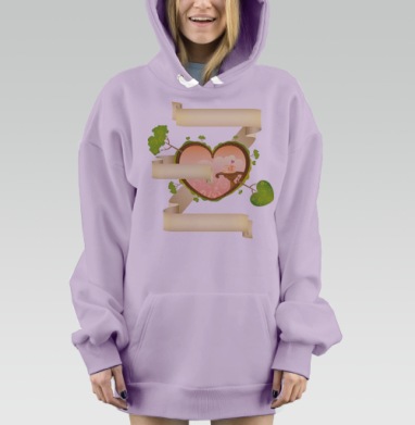 Любовь живет в моем сердце, Hoodie Mjhigh Dig Mel, Fiolet, утепленная