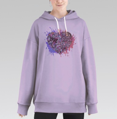Любовь, Hoodie Long Oversize Fiolet
