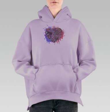 Любовь, Hoodie Oversize Fiolet, утепленная