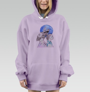 Любовь к морю, Hoodie Mjhigh Dig Mel, Fiolet, утепленная