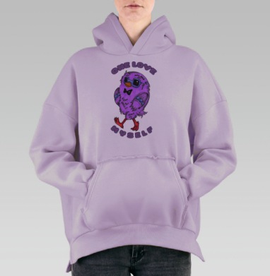 Любовь к себе, Hoodie Oversize Fiolet, утепленная