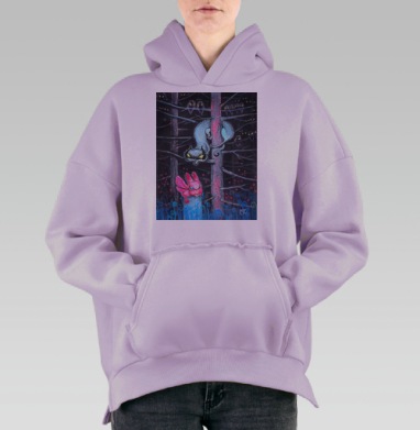 Магический лес, Hoodie Oversize Fiolet, утепленная