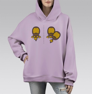 МАСКА, Hoodie Mono Fiolet, оверсайз, утепленная