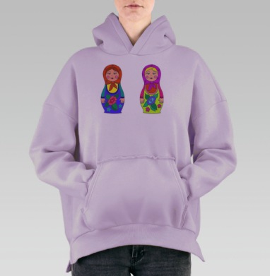Матрешки, Hoodie Oversize Fiolet, утепленная