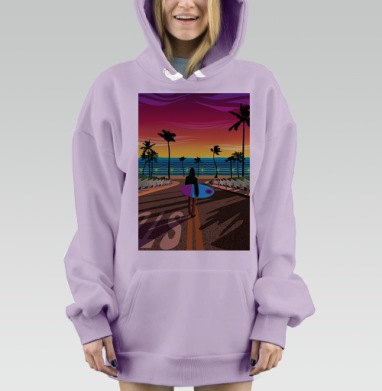 Мечты о Калифорнии, Hoodie Mjhigh Dig Mel, Fiolet, утепленная