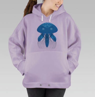 Медуза с глазами, Hoodie Oversize Fiolet