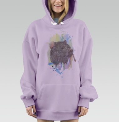 Медвед, Hoodie Mjhigh Dig Mel, Fiolet, утепленная