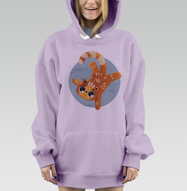 Милый котик, Hoodie Mjhigh Dig Mel, Fiolet, утепленная