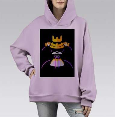Минималистичный портрет самурая в ярких цветах, Hoodie Mono Fiolet, оверсайз, утепленная