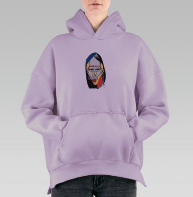Модная, Hoodie Oversize Fiolet, утепленная