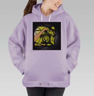 Могущественная человеческая рука держит мистический Сила Света Фонарь, Hoodie Oversize Fiolet
