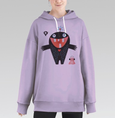 Монстр улыбка, Hoodie Long Oversize Fiolet