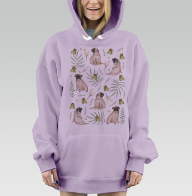 Мопсы, Hoodie Mjhigh Dig Mel, Fiolet, утепленная