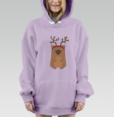 Мопсятинка, Hoodie Mjhigh Dig Mel, Fiolet, утепленная