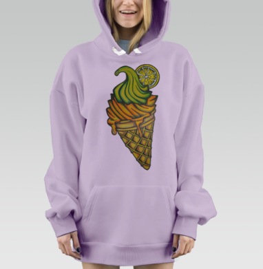 Мороженное, Hoodie Mjhigh Dig Mel, Fiolet, утепленная