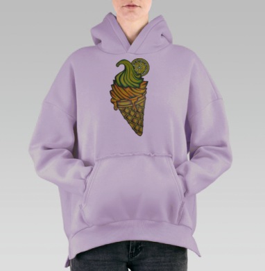 Мороженное, Hoodie Oversize Fiolet, утепленная